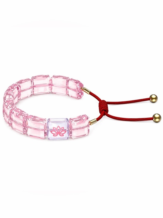 Swarovski Jewelry - Swarovski Flower Bracelet Pink Crystal Adjustable Rose Gold Tone NIB